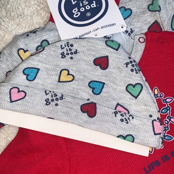 NWT Life Is Good 3pc Holiday Set 3-6M Baby Girl Onesies Bodysuits - Picture 2 of 8